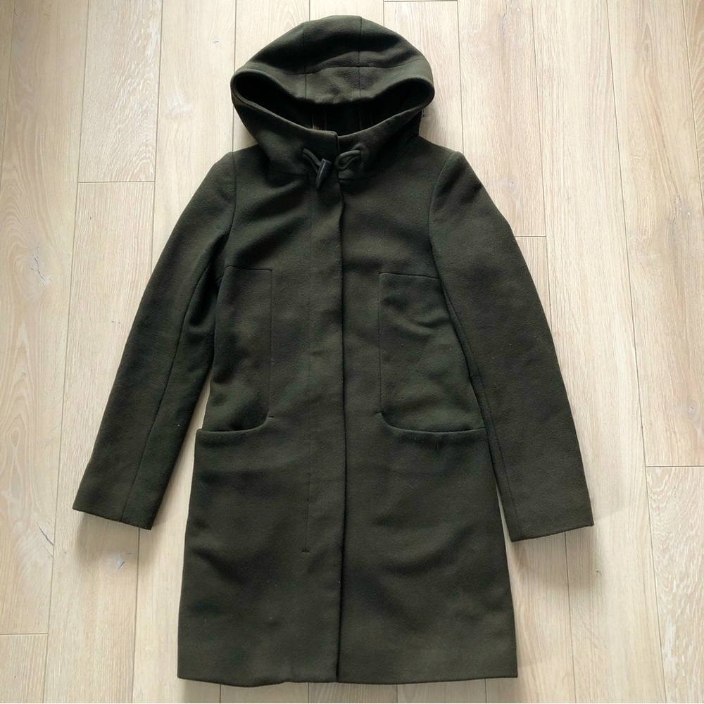 Aritzia Babaton Pearce Wool Cashmere Coat in Dark Olive Green